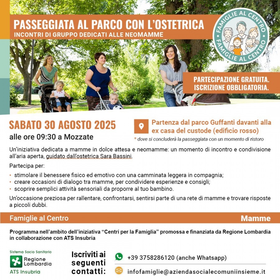 PASSEGGIATA NEL PARCO CON L'OSTETRICA A MOZZATE 